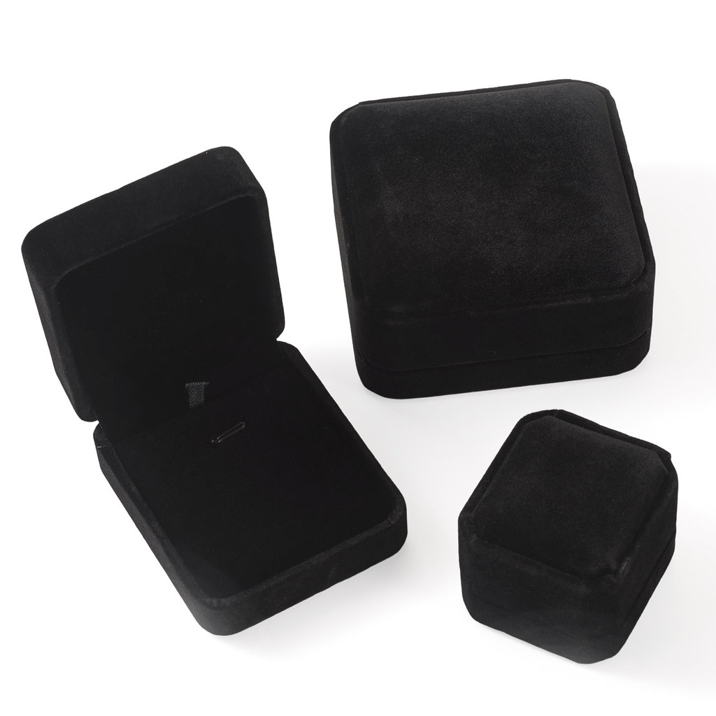 3pcs Set Velvet Jewelry Boxes for Display & Packaging